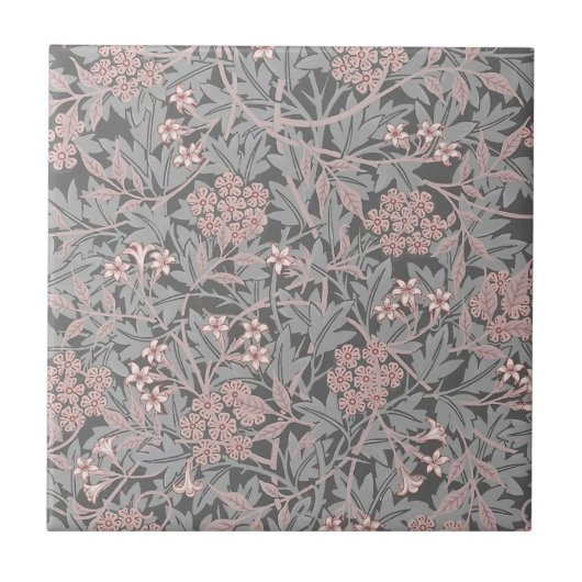 William * Morris Jasmine Pink and Gray タイル (正面)