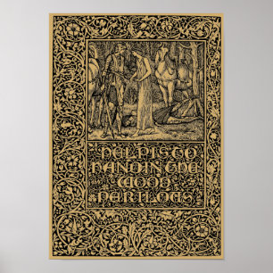 William Morris Kelmscottプレスページ1896 ポスター