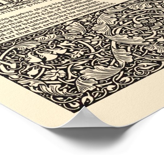 William Morris Kelmscott Press Chaucer Page ポスター (角)
