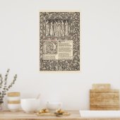 William Morris Kelmscott Press Chaucer Page ポスター (キッチン)
