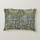 William Morris Kennetフローラ壁紙ブルー アクセントクッション (裏面)