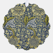 William Morris Kennetフローラ壁紙ブルー オーナメントカード (裏面)