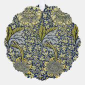 William Morris Kennetフローラ壁紙ブルー オーナメントカード (正面)
