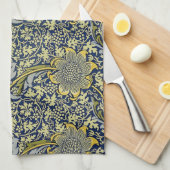 William Morris Kennetフローラ壁紙ブルー キッチンタオル (四つ折り)