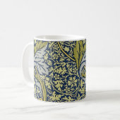 William Morris Kennetフローラ壁紙ブルー コーヒーマグカップ (正面左)