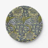William Morris Kennetフローラ壁紙ブルー ペーパープレート (正面)