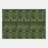 William Morris Large Green Leaves & Blue Flower ラッピングペーパーシート (正面)