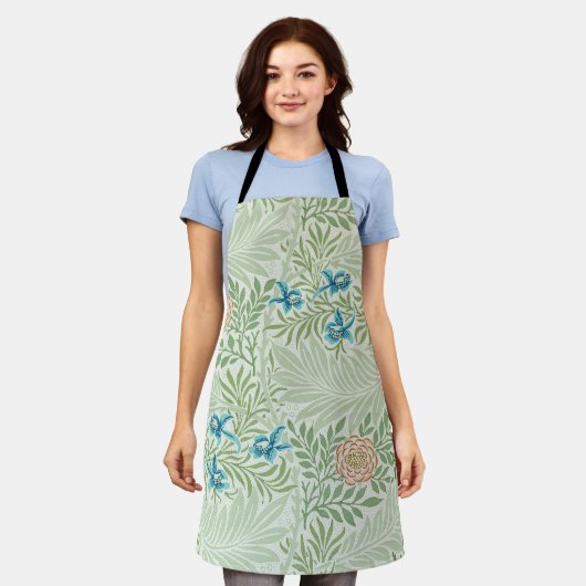 William Morris Larkspur エプロン (着用した状態)