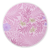 William Morris, Larkspur – ピンク&パープルフローラ セラミックノブ (正面)