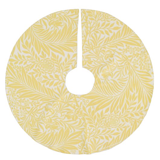 William Morris - Larkspur Leaves & Flower Pattern ブラッシュドポリエステルツリースカート (正面)