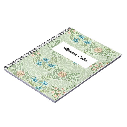 William Morris Larkspur Personalized ノートブック (左側)
