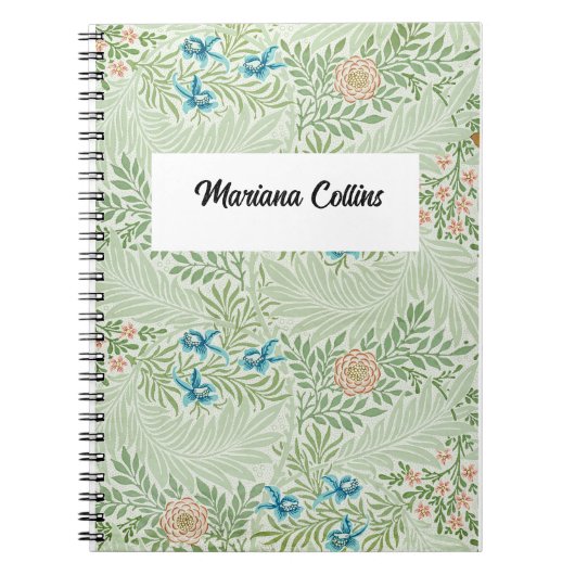 William Morris Larkspur Personalized ノートブック (正面)