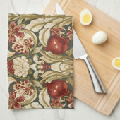 William Morris Lily and Pomegranate Floral pattern キッチンタオル (四つ折り)