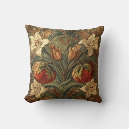 William Morris Lily and Pomegranate Floral pattern クッション (正面)