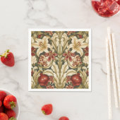 William Morris Lily and Pomegranate Floral pattern スタンダードカクテルナプキン (インサイチュ)