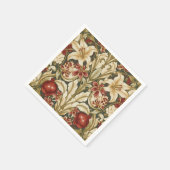 William Morris Lily and Pomegranate Floral pattern スタンダードカクテルナプキン (角)