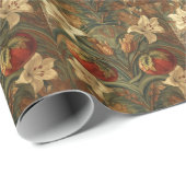 William Morris Lily and Pomegranate Floral pattern ラッピングペーパー (ロールコーナー)