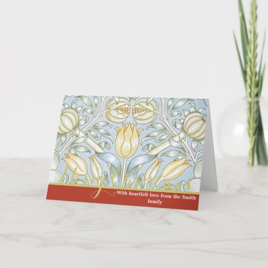 William Morris Lily and Pomegranate Flower Pattern シーズンカード (正面)