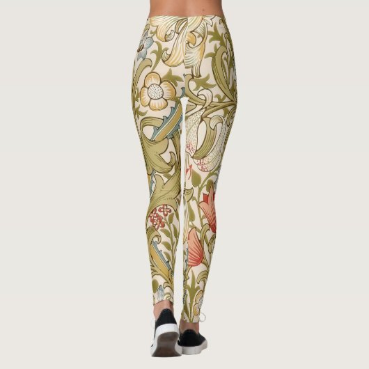 William Morris Lily Art Nouveau Floral Pattern レギンス (裏面)