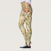 William Morris Lily Art Nouveau Floral Pattern レギンス (左)