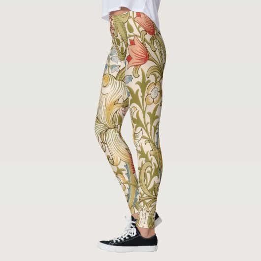 William Morris Lily Art Nouveau Floral Pattern レギンス (左)