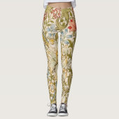 William Morris Lily Art Nouveau Floral Pattern レギンス (正面)