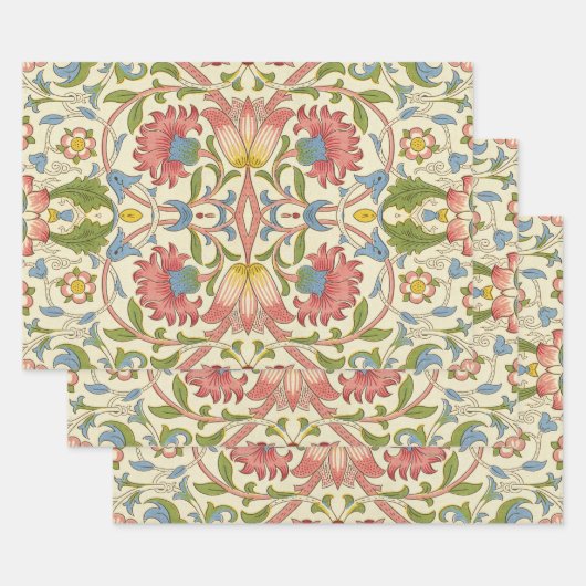 William Morris Loddon Blossom Floral Patterns ラッピングペーパーシート (セット)