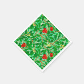 William Morris Lycheeツリーパターン、ライトグリーン スタンダードカクテルナプキン (角)