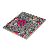 William Morris Marigoldグレーとホワイト タイル (側面)