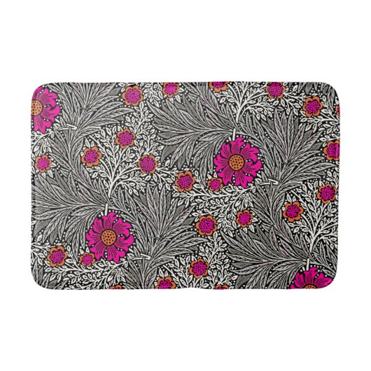 William Morris Marigoldグレーとホワイト バスマット (正面)
