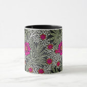 William Morris Marigoldグレーと明るい赤紫色 マグカップ (中央)