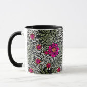 William Morris Marigoldグレーと明るい赤紫色 マグカップ (左)