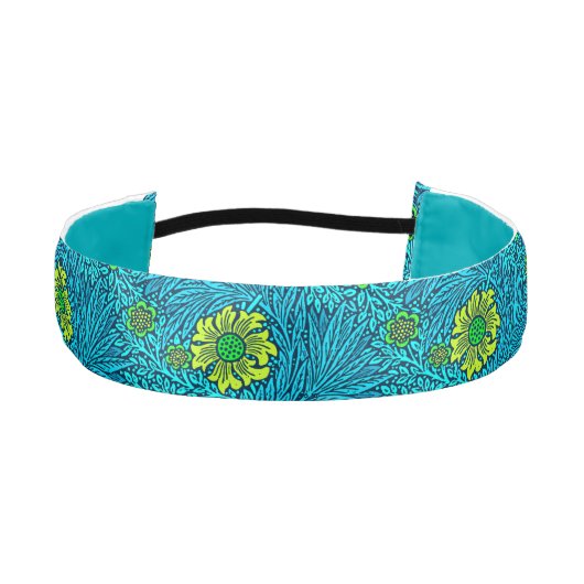 William Morris Marigold、ターコイズ&コバルトブルー アスレチックヘッドバンド (正面)