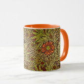 William Morris Marigold、銅褐色とオレンジ マグカップ (正面右)