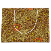 William Morris Marigold、銅褐色とオレンジ ラージペーパーバッグ (正面)
