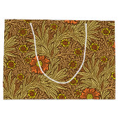 William Morris Marigold、銅褐色とオレンジ ラージペーパーバッグ (裏面)