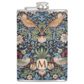 William Morris Monogram Strawberry Thief  フラスク (正面)