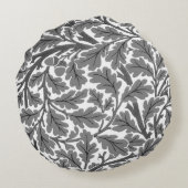 William Morris Oak葉、グレー/グレーと白 ラウンドクッション (裏面)