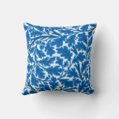 William Morris Oak葉、サファイアブルーとホワイト クッション (裏面)