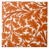 William Morris Oak 葉 Orange & White タイル (正面)