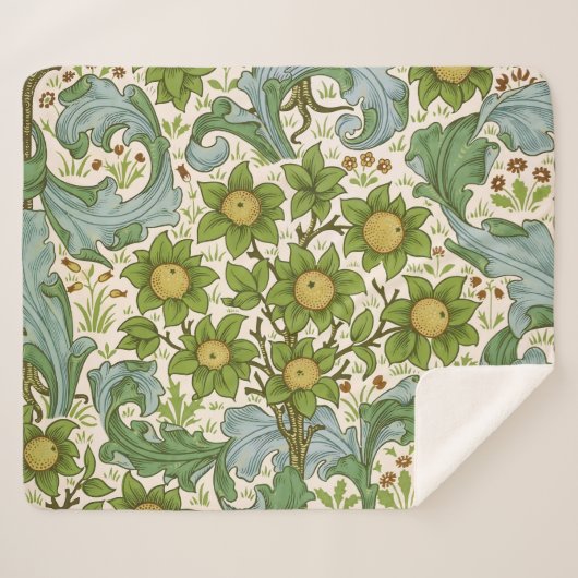 William Morris' Orchard Pattern Art Nouveau シェルパブランケット (正面(横))