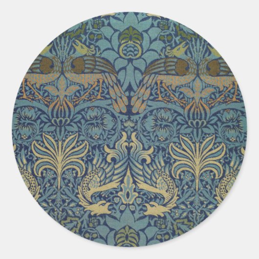 William Morris Peacock and Dragon ラウンドシール (正面)