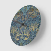 William Morris Peacock and Dragon ラウンド壁時計 (傾斜)