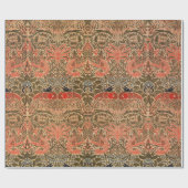William * Morris Peacock and Dragon Peach Green ラッピングペーパー (フラット)