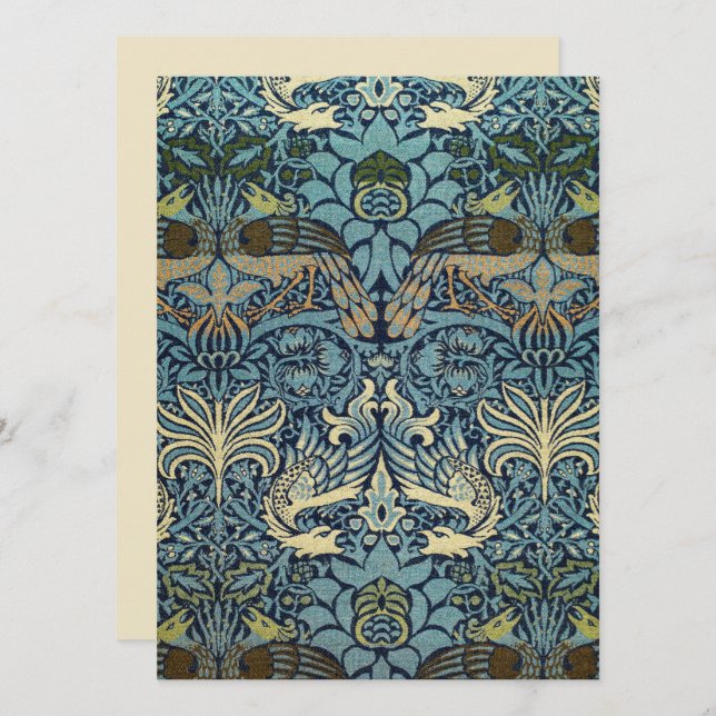 William Morris Peacock and Dragon Woven Design (正面/裏面)