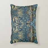 William Morris Peacock and Dragon Woven Design アクセントクッション (正面(垂直))