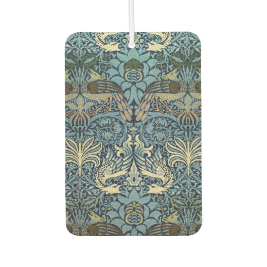 William Morris Peacock and Dragon Woven Design カーエアーフレッシュナー (正面)