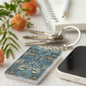 William Morris Peacock and Dragon Woven Design キーホルダー (正面右)