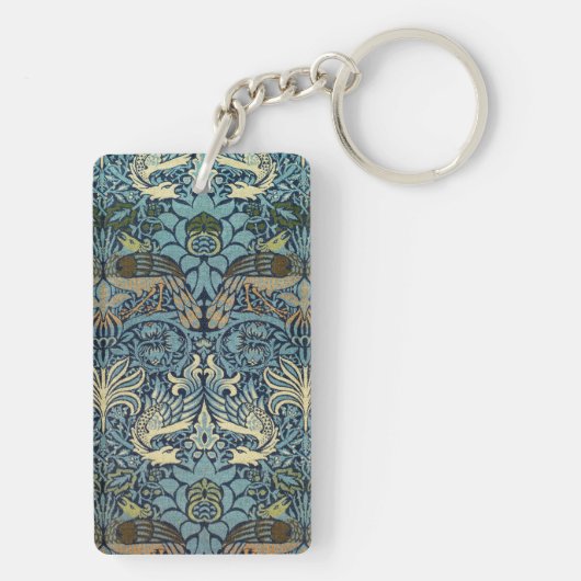 William Morris Peacock and Dragon Woven Design キーホルダー (裏面)
