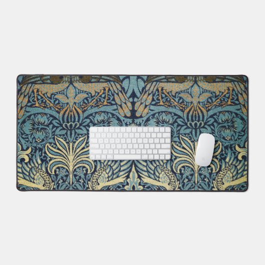 William Morris Peacock and Dragon Woven Design デスクマット (キーボード&マウス)